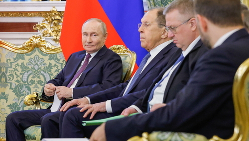 Władimir Putin i przedstawiciele rosyjskich władz