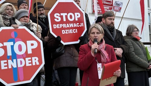 Manifestacja przeciwko deprawacji dzieci