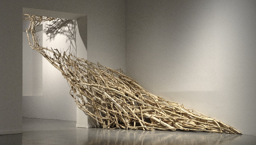 Instalacje wystawy "Szukam momentu równowagi" Ludwiki Ogorzelec na Zamku Ujazdowskim