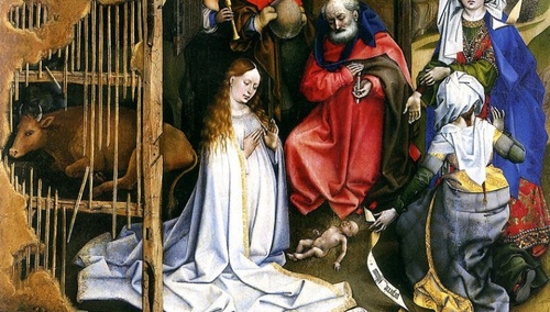 Boże Narodzenie, Robert Campin / Wikipedia domena publiczna