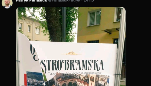 Zniszczona wystawa "Szlakiem Ostrobramskiej..."