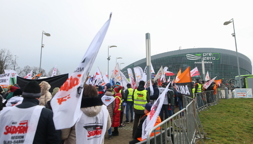 Protest związkowców w Gliwicach
