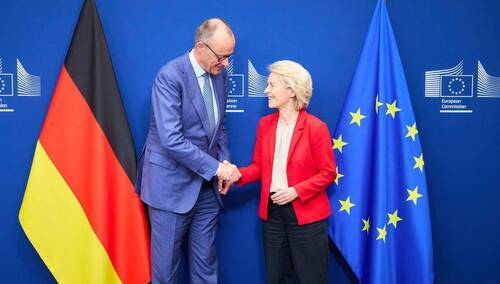 Przewodnicząca Komisji Europejskiej Ursula von der Leyen i kanclerz Niemiec Friedrich Merz
