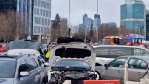 Karambol przy Dworcu Zachodnim w Warszawie