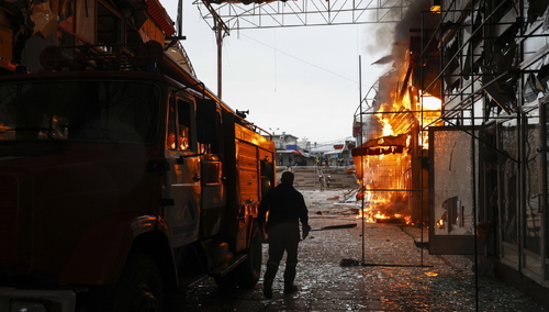 Skutki rosyjskiego bombardowania na Ukrainie, zdjęcie poglądowe