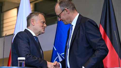 Donald Tusk i Friedrich Merz w Berlinie