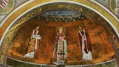 Święta Agnieszka na mozaice w apsydzie bazyliki św. Agnieszki za Murami