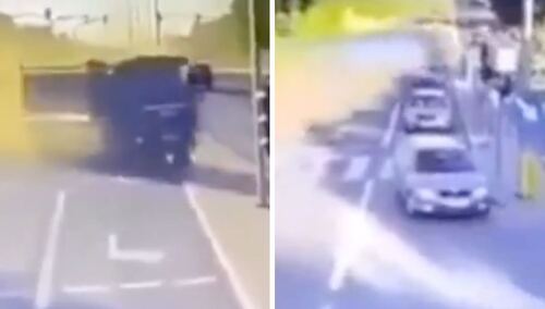 Wypadek na ul. Bałtyckiej w Olsztynie. Nagranie z miejsca zdarzenia