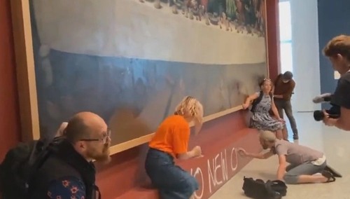 Aktywiści "Just Stop Oil" przyklejają się do obrazu "Ostatnia Wieczerza" - Zdjęcie ilustracyjne