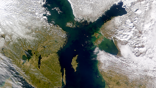 Morze Bałtyckie, zdjęcie satelitarne