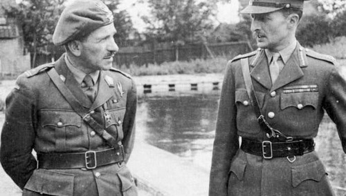 Gen. Sosabowski (z lewej) z gen. Frederickiem Browningiem