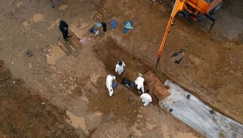 Masowy grób w Buczy, Ukraina