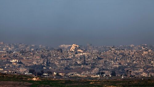 widok Strefy Gazy od strony Izraela