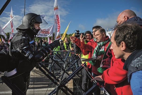 Demonstracja NSZZ "Solidarność" w Luksemburgu