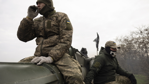 Ukraiński żołnierz pod Chersoniem