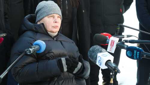 Janina Ochojska nieopodal granicy polsko-białoruskiej