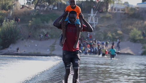 Haitian Migrants Cross the Rio Bravo Waiting for Asylum