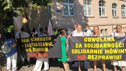 Protest Solidarności w Żaganiu