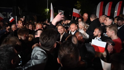 Wiec Karola Nawrockiego w Łapach