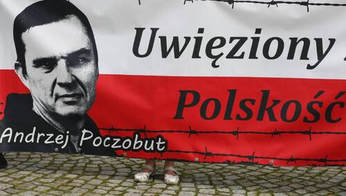 Plakat z Andrzejem Poczobutem