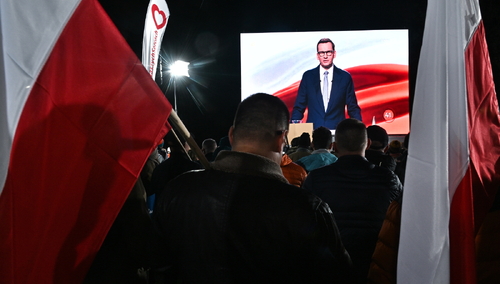 Premier Morawiecki podczas debaty TVP