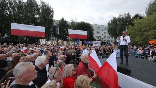 Donald Tusk na wiecu w Legionowie