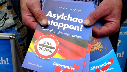 Antyimigranckie ulotki AfD
