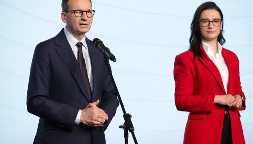 Były premier Mateusz Morawiecki i poseł Małgorzata Golińska