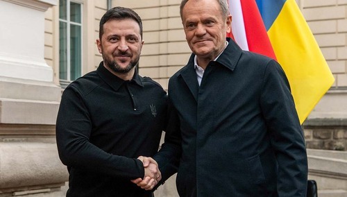 Wołodymyr Zełenski i Donald Tusk