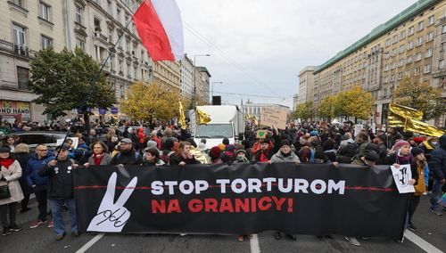 WARSZAWA DEMONSTRACJA STOP TORTUROM NA GRANICY