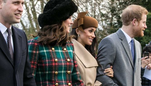 Książę William i Harry wraz z małżonkami - Kate Middleton i Meghan Markle