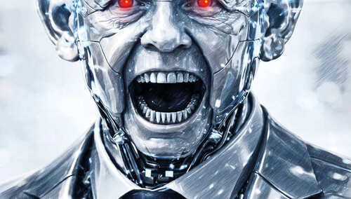 Cyborg z dużymi uszami