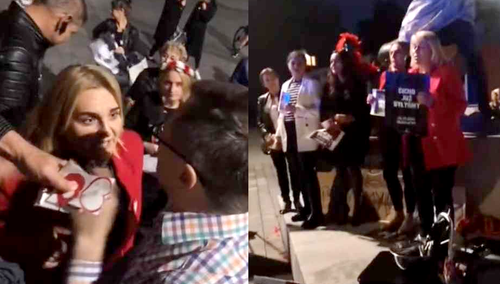 Awantura pod pomnikiem w Lubinie