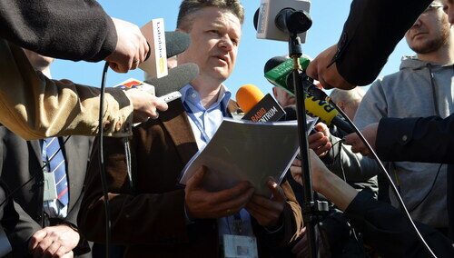 Andrzej Kuchta przewodniczący KM NSZZ "Solidarność" PZL Świdnik