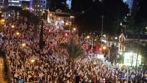 Protest z Tel Avivie