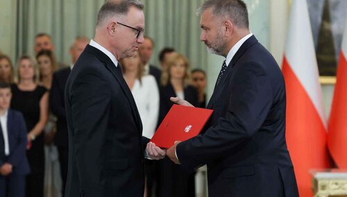 Prezydent Andrzej Duda i nowy minister sprawiedliwości Waldemar Żurek