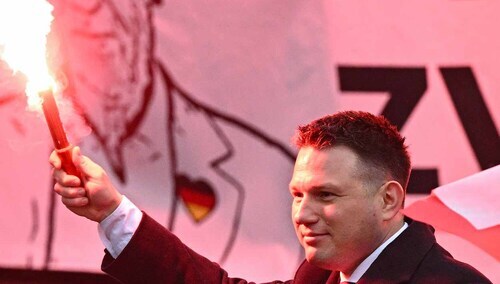 Sławomir Mentzen na Marszu Niepodległości