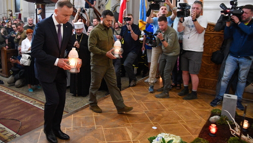 Andrzej Duda i Wołodymyr Zełenski 