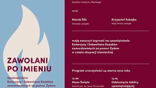 "Zawołani po imieniu". Upamiętnienie Katarzyny i Sebastiana Kazaków, zamordowanych za pomoc Żydom w czasie okupacji niemieckiej