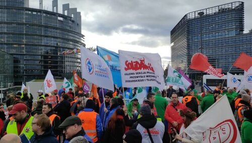 Protest w Strasburgu