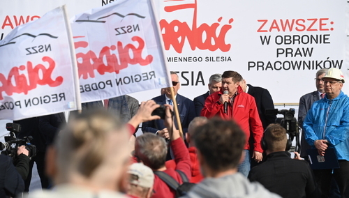 Pikieta pracowników PG Silesia