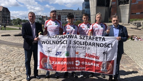 Piotr Duda powitał w Gdańsku Narodową Sztafetę Wolności i Solidarności im. Jana Pawła II [FOTO]