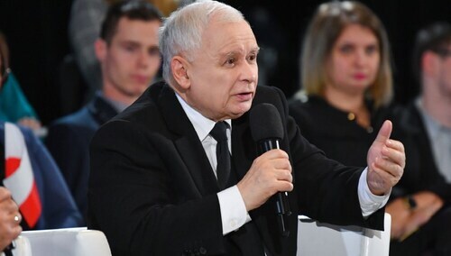 Jarosław Kaczyński podczas spotkania w Chojnicach