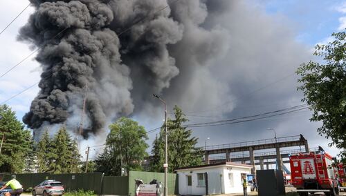 Pożar składowiska odpadów w Woli Łaskiej