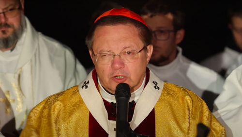 kard. Grzegorz Ryś na cmentarzu dla bezdomnych