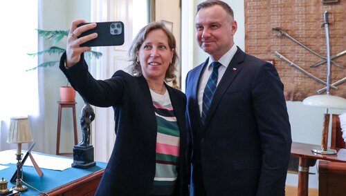 Prezydent Andrzej Duda i szefowa Youtube Susan Wojcicki