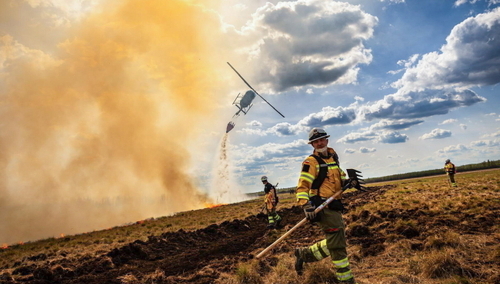 Pożar na terenie Biebrzańskiego Parku Narodowego
