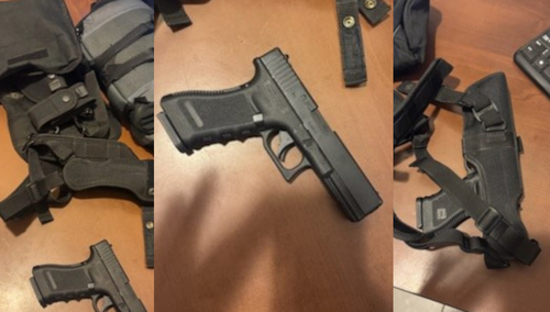 Broń odnaleziona w pomieszczeniu pracowników dozoru Sali BHP