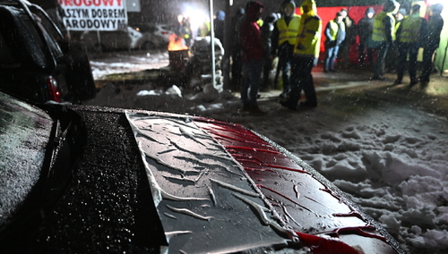 Protesty na przejściu granicznym w Medyce