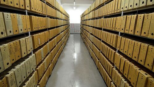 Archiwum w dawnej siedzibie IPN przy ul. Towarowej 28